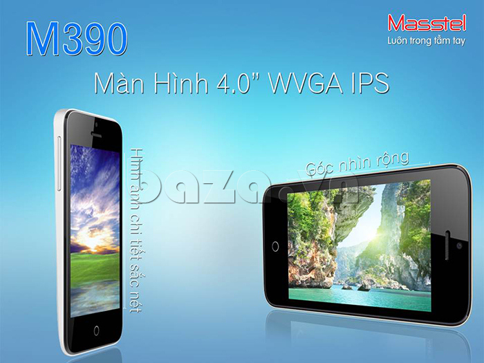 Điện thoại cảm ứng Masstel M390 màn hình 4.0 inch góc nhìn rộng