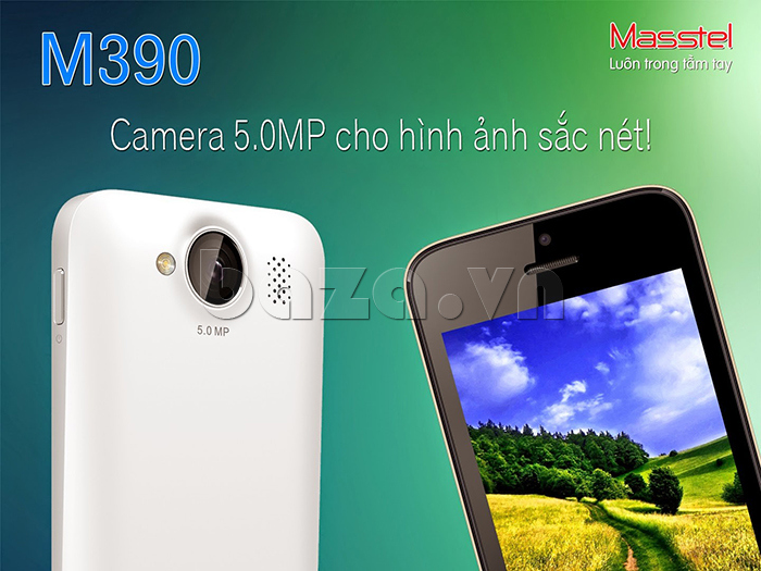 Điện thoại cảm ứng Masstel M390 với camera 5.0MP cho hình ảnh sắc nét