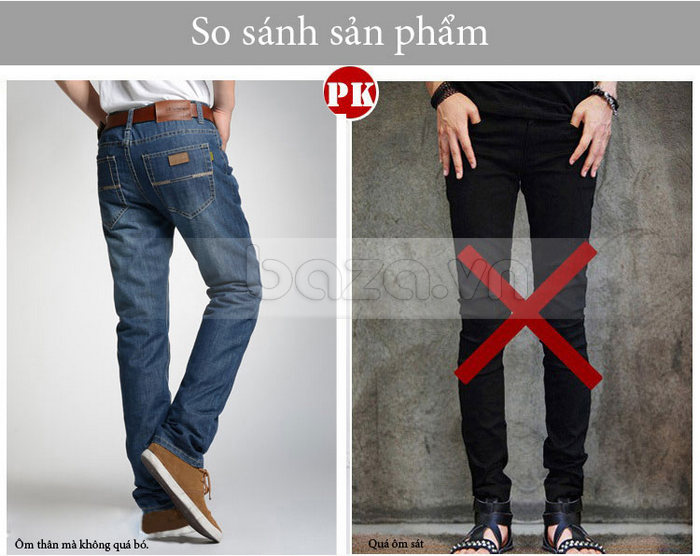 quần Jeans nam LeHondies ống đứng ôm thân mà không quá bó
