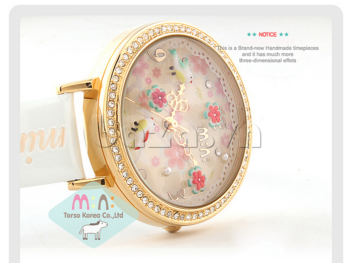 Đồng hồ hoa nữ Mini MN1065 viền pha lê 