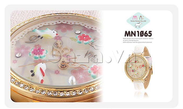 Đồng hồ hoa nữ Mini MN1065 cánh đồng hoa rực rỡ vẻ đẹp của thiên nhiên 