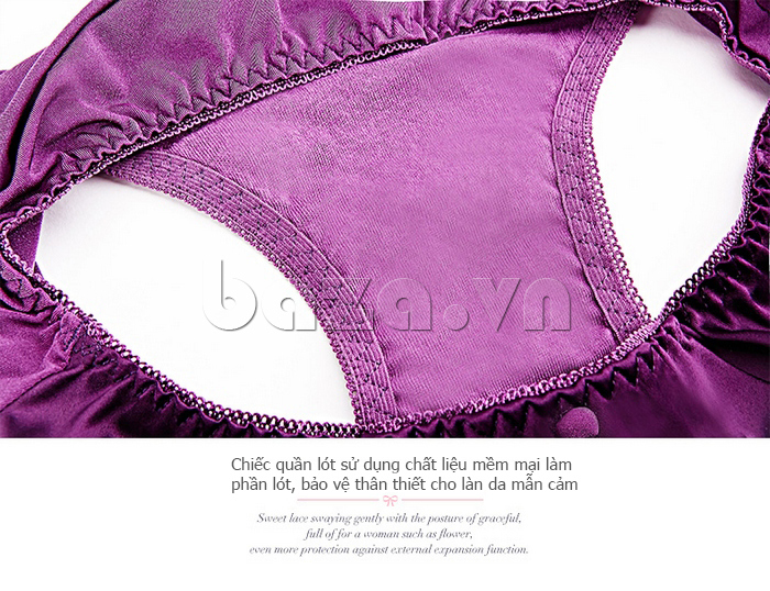 Quần lót nữ vải sa tanh Vineco V15V037