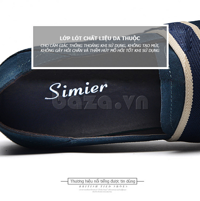 Giầy nam thời trang Simier 8106 lớp lót chất liệu da thuộc