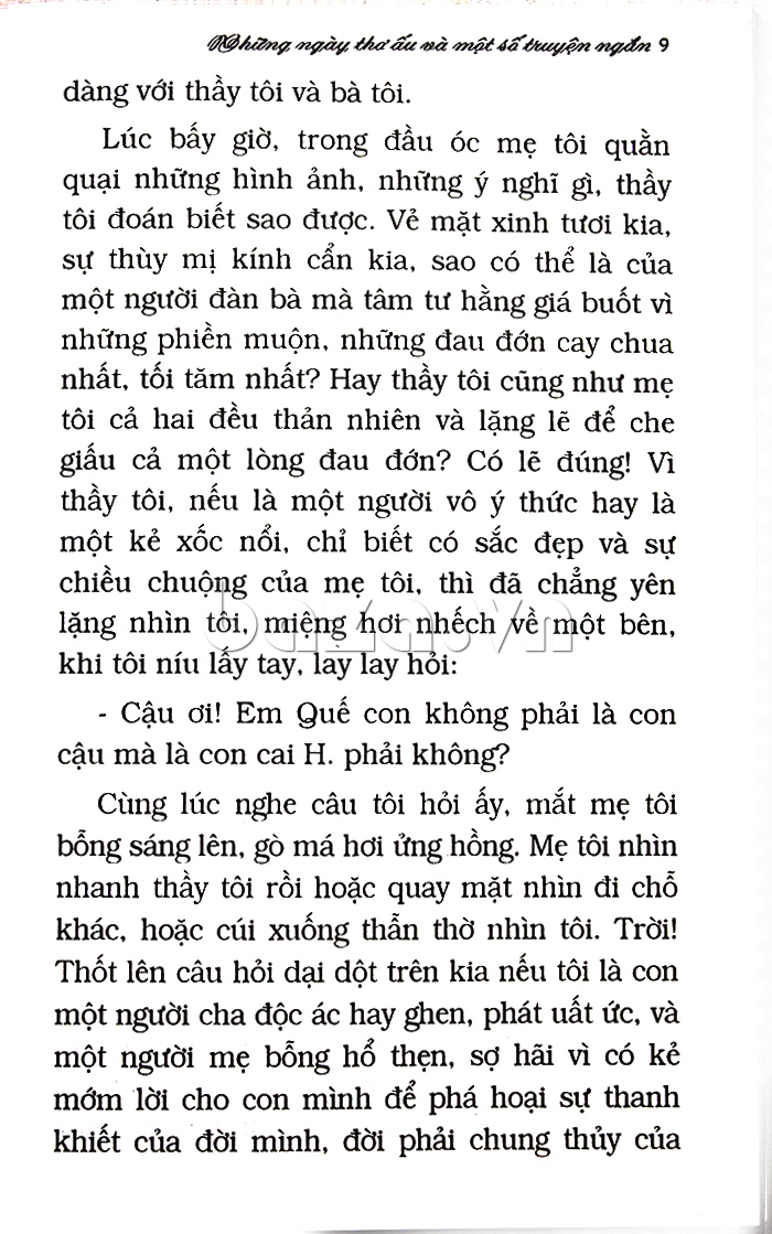 Nội dung sách Những ngày thơ ấu và một số truyện ngắn