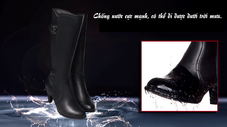 Đôi giày bốt nữ cao cấp chống nước cực tốt, có thể đi trong trời mưa