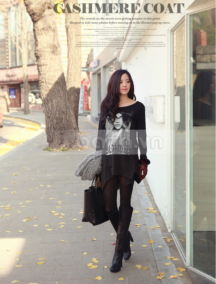 Giày bốt nữ ống cao thời trang YiYa YY16377 