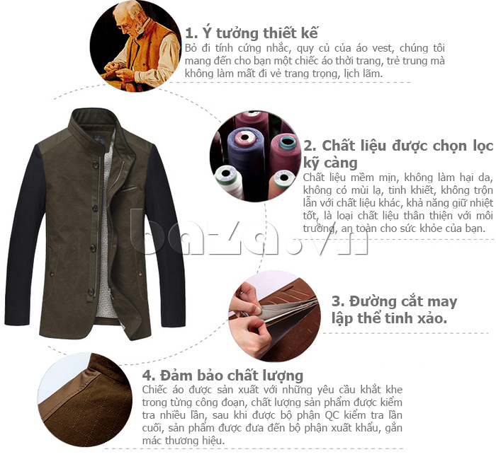 áo Jacket thu đông nam Nleidun J8117 - Thiết kế đơn giản làm nên phong cách