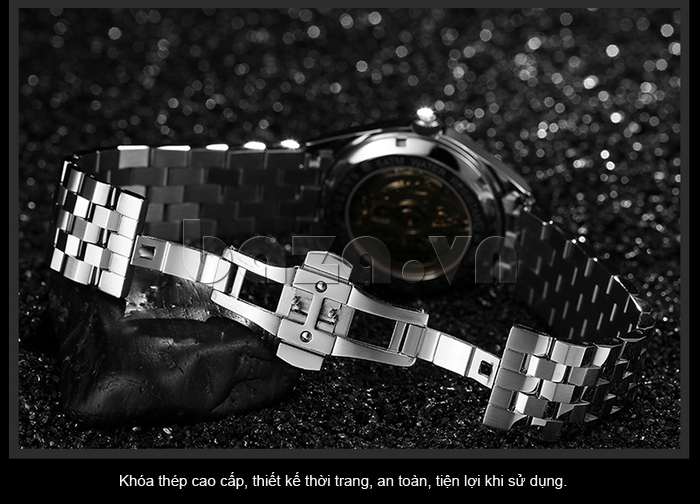 Dây đeo đồng hồ bằng hợp kim chống xước, chống oxy hóa với thiết kế khóa bướm thanh nhã