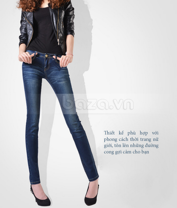 Quần Jeans nữ Bulkish ống bút chì phong cách thời trang Hàn Quốc quyến rũ