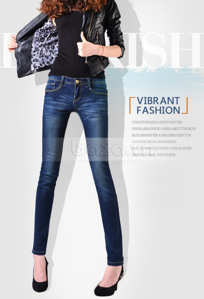 Quần Jeans nữ Bulkish ống bút chì phong cách thời trang Hàn Quốc đẹp