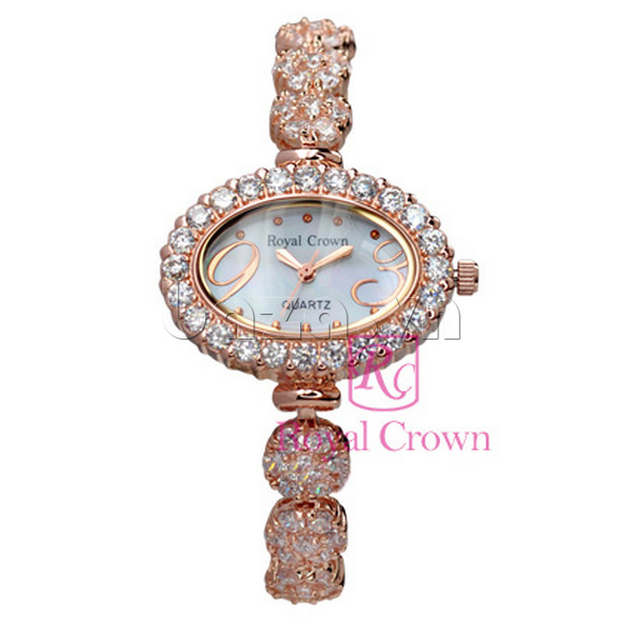 Đồng hồ nữ Royal Crown 3807 gắn đá cao cấp nét đẹp tinh tế 