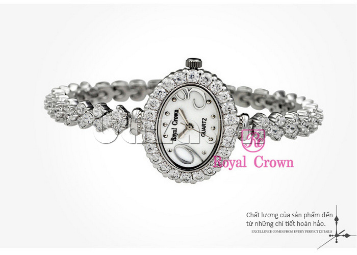 Đồng hồ nữ Royal Crown 3807 gắn đá cao cấp thương hiệu đồng hồ đỉnh cao 