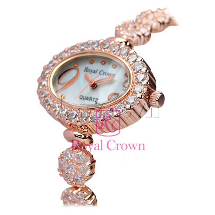 Đồng hồ nữ Royal Crown 3807 gắn đá cao cấp  gắn pha lê tỉ mỉ 