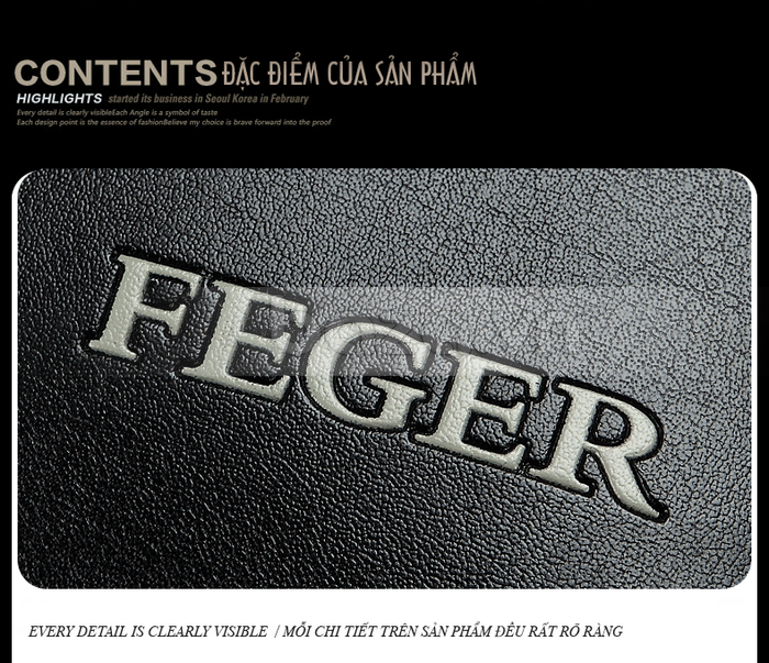 Túi da nam Feger FG056  túi xách ấn tượng Tinh tế đến từng chi tiết