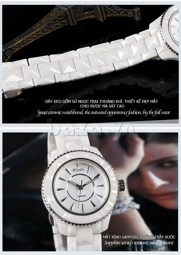 Đồng hồ nữ " Đồng hồ nữ thời trang Pinch 6001 "  chất liệu cao cấp bên đẹp với thời gian