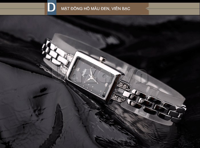 Đồng hồ nữ thời trang Julius JA-655 mặt đen viền bạc