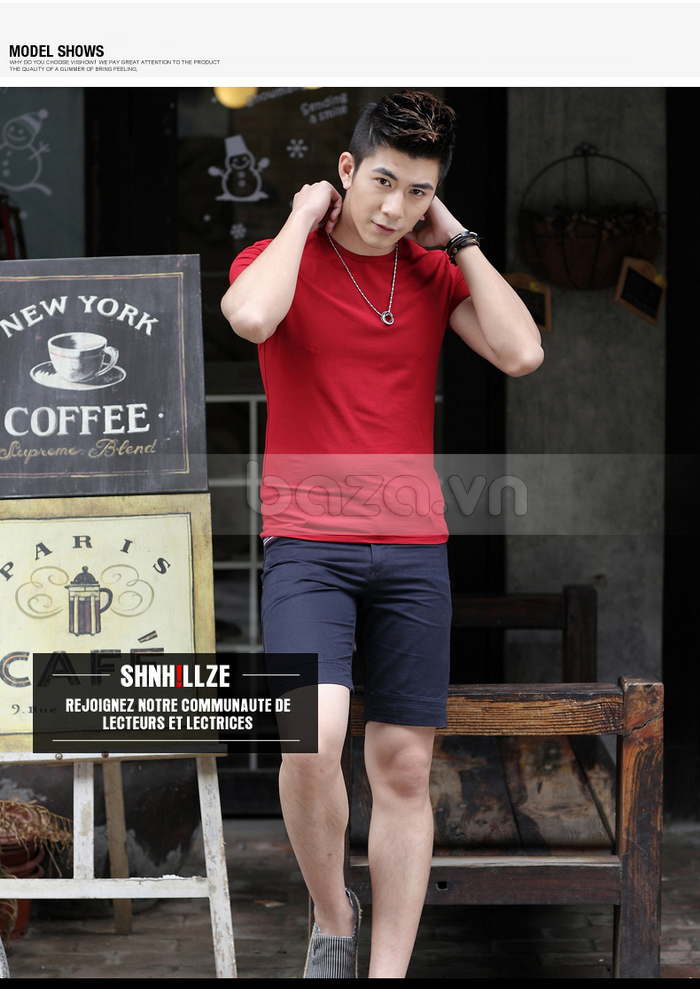 Áo T-shirt nam Sinhillze bo thân hoàn hảo có màu đỏ nổi bật và nhiều màu sắc đẹp khác 