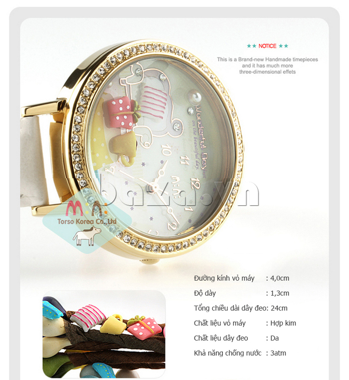 Đồng hồ nữ Mini MNS907 Wonderful Day họa tiết gốm mềm màu sắc mới mẻ 