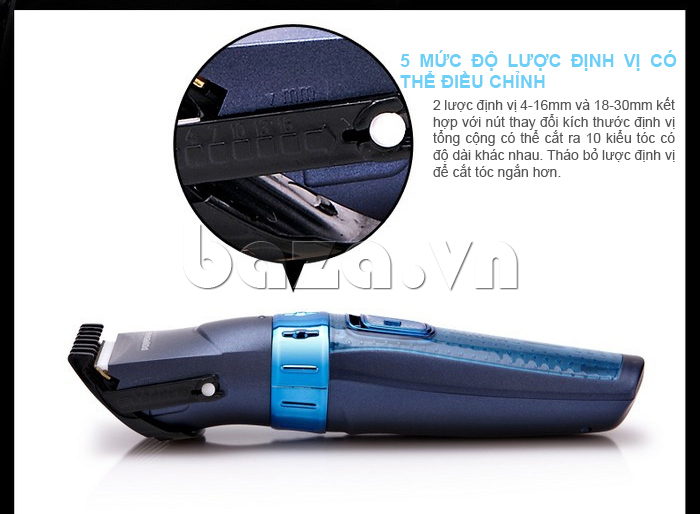 Tông đơ cắt tóc Pritech PR-1510 với 5 mức độ lược định vị có thể điểu chỉnh