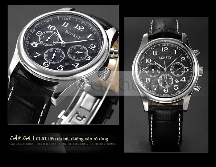 Đồng hồ đeo tay nam BENSLY Thụy Sỹ thiết kế bền đẹp