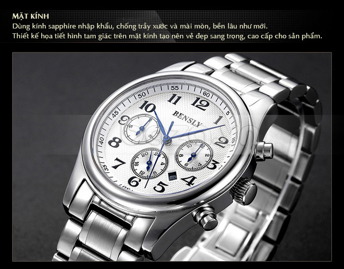 Đồng hồ đeo tay nam BENSLY Thụy Sỹ bền đẹp