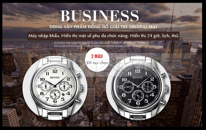 Đồng hồ đeo tay nam BENSLY Thụy Sỹ chất lượng