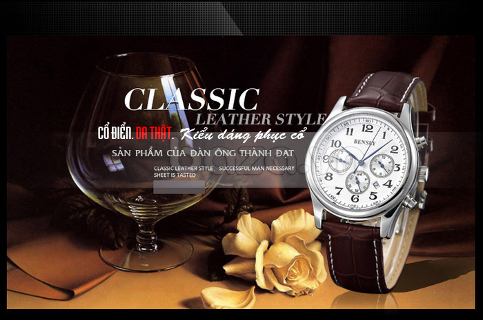 Đồng hồ đeo tay nam BENSLY Thụy Sỹ thiết kế tuyệt vời