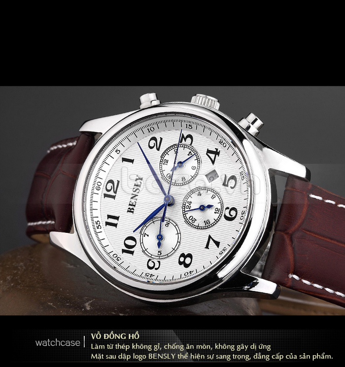 Đồng hồ đeo tay nam BENSLY Thụy Sỹ thiết kế cao cấp