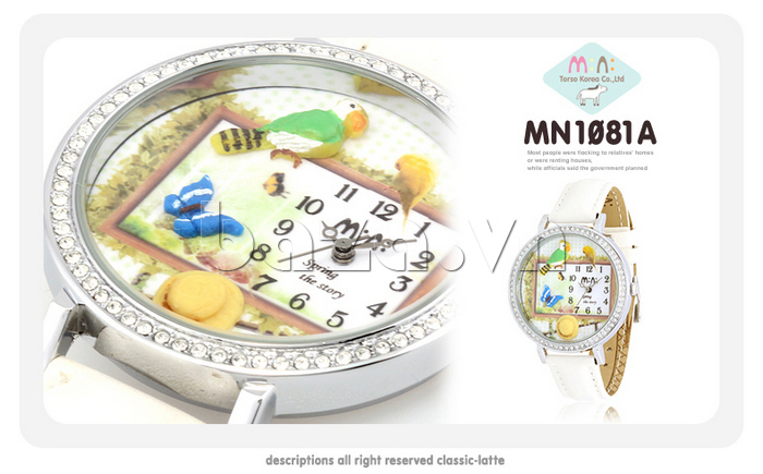 Đồng hồ nữ Mini MN1081 Hoa cỏ mùa xuân 