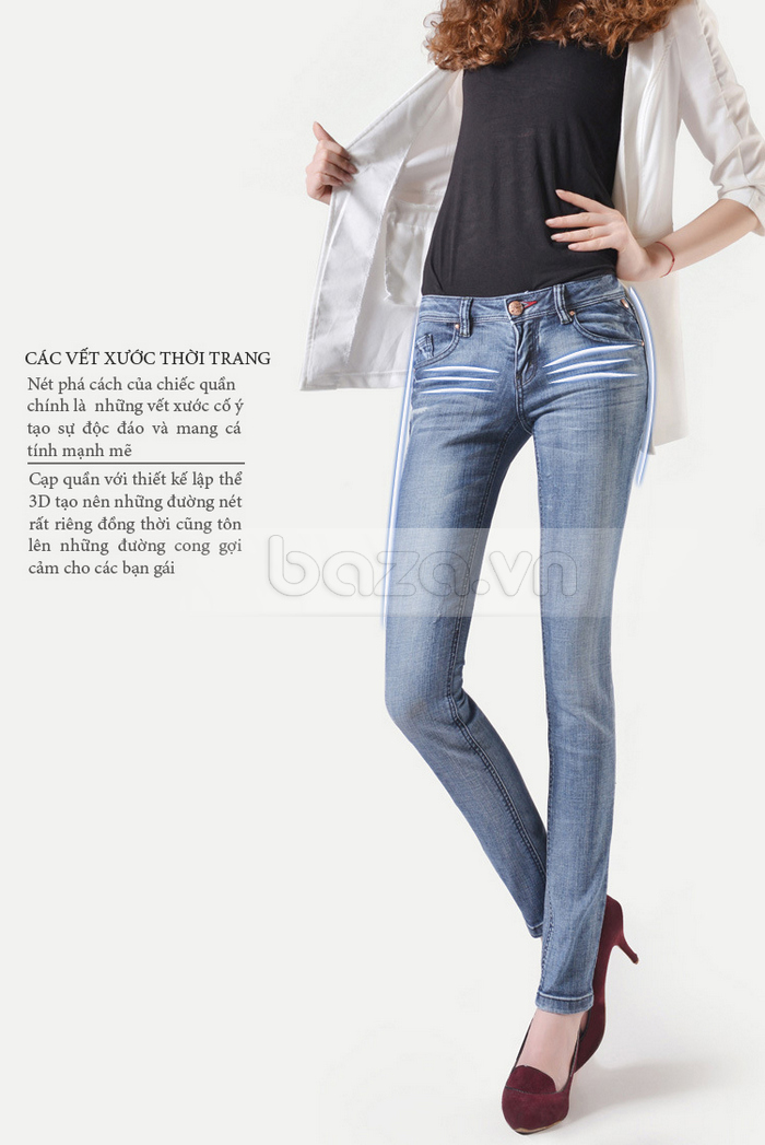 Quần Jeans nữ Bulkish thiết kế hiện đại tạo dáng trẻ trung, ấn tượng