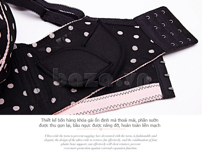 Bộ đồ lót nữ chấm bi gợi cảm Vineco V142335 - khóa gài thời trang