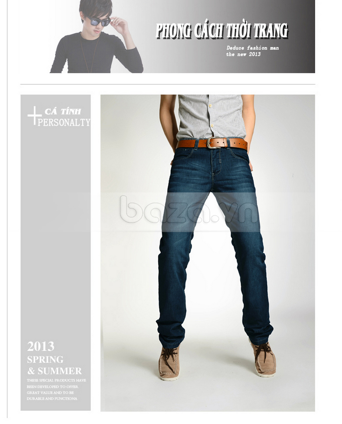 quần jeans nam Hehondies ống đứng cổ điển có thể diện mọi mùa trong năm