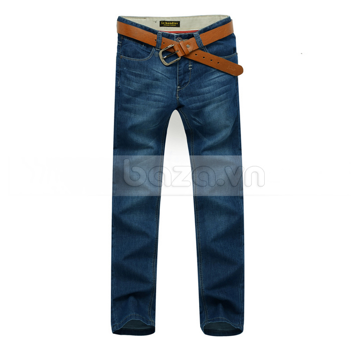 quần jeans nam Hehondies ống đứng cổ điển màu xanh đậm
