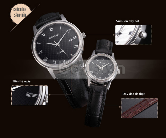 Đồng hồ nam thương hiệu Bensly Thụy Sỹ 8008 tinh xảo