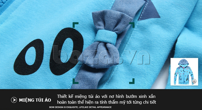 Bộ quần áo nỉ cho bé gái MYL M-TQF040 nơ túi điệu đà