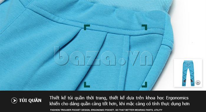 Bộ quần áo nỉ cho bé gái MYL M-TQF040 túi quần thời trang