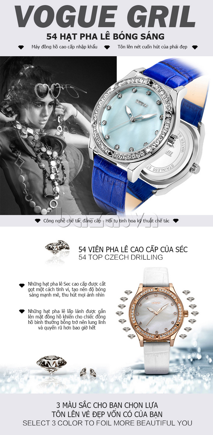 Đồng hồ nữ Time2U 91-19017-31001 đẹp
