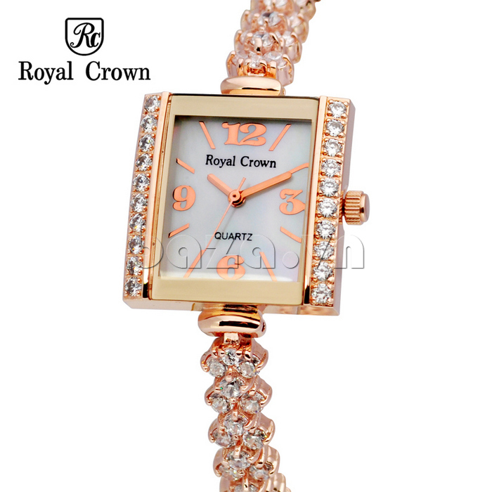 Đồng hồ lắc tay Royal Crown mặt vuông gắn đá được cung cấp bởi Baza