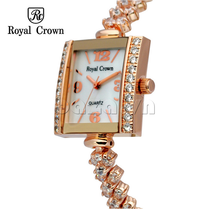 Dòng đồng hồ chính hãng Royal Crown đẹp nổi bật với viền pha lê đính thủ công tinh xảo