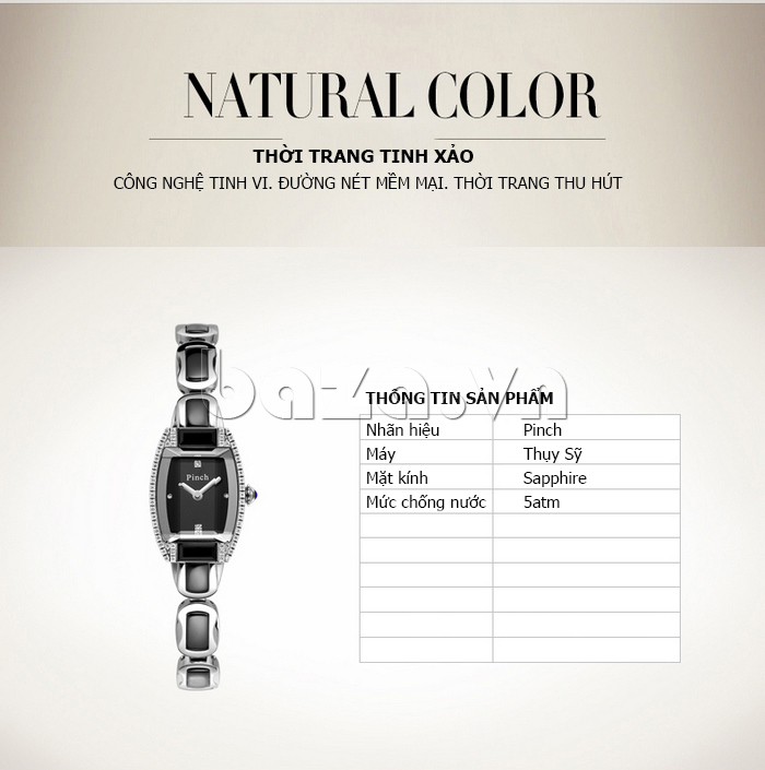 Đồng hồ nữ " Đồng hồ lắc tay nữ thời trang cao cấp Pinch J7001L  "  mềm mại đầy thu hút