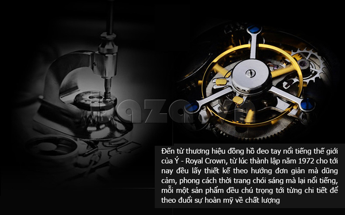 Đồng hồ nữ kính saphire tinh khiết Royal Crown 3821L đẳng cấp