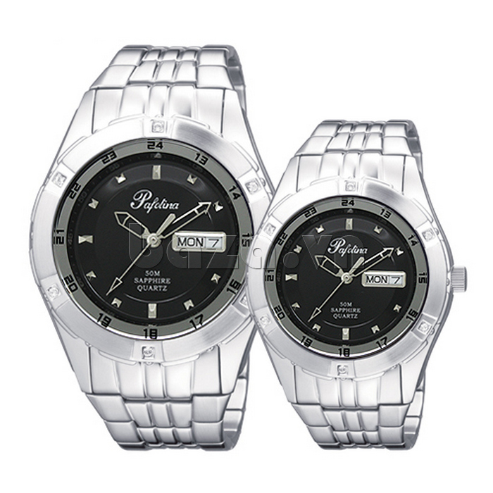 Đồng hồ nam Pafolina 5010M - mẫu đồng hồ đôi màu bạc