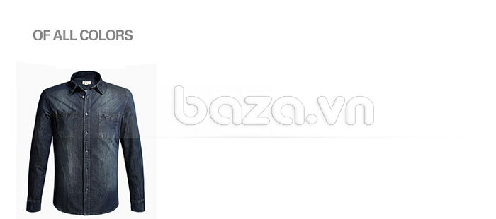 Baza.vn: Sơ mi bò nam K-Jeans FC-125253 nhiều size áo cho bạn chọn lựa 