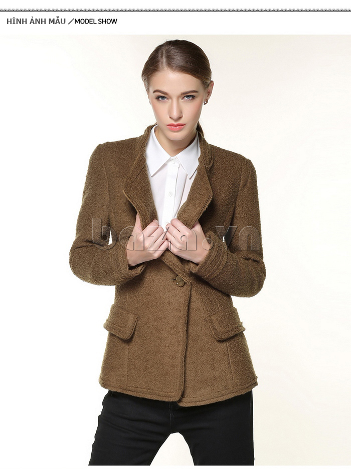 Áo khoác nữ lông cừu cao cấp Mymo F728B
