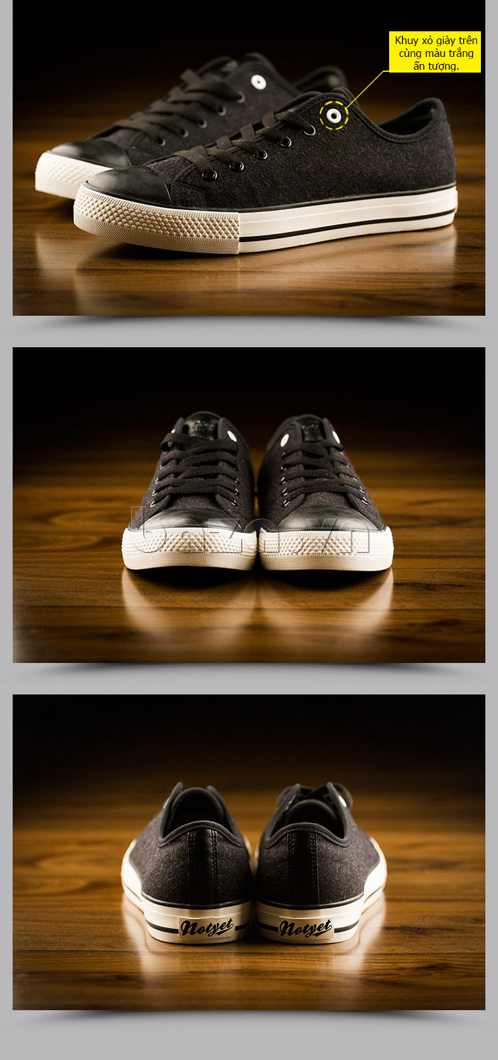 Giày vải nam Notyet NYSC3210  Logo in dưới gót giày tinh tế