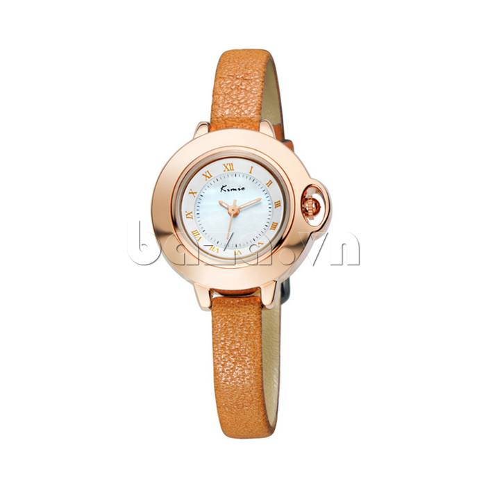 Đồng hồ nữ Kimio ZW515S dây màu nâu duyên dáng 
