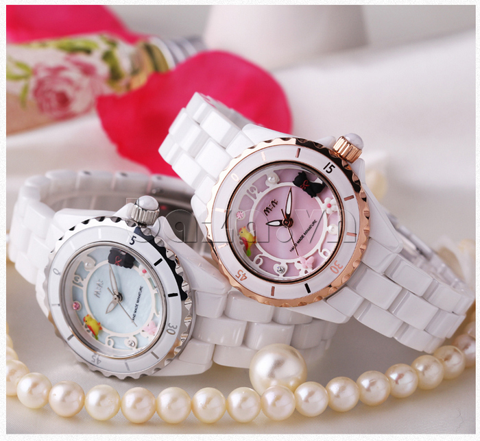 Đồng hồ nữ Mini MN1095 dây gốm  thể hiện tình yêu, vẻ đẹp dành tặng nữ chủ nhân 