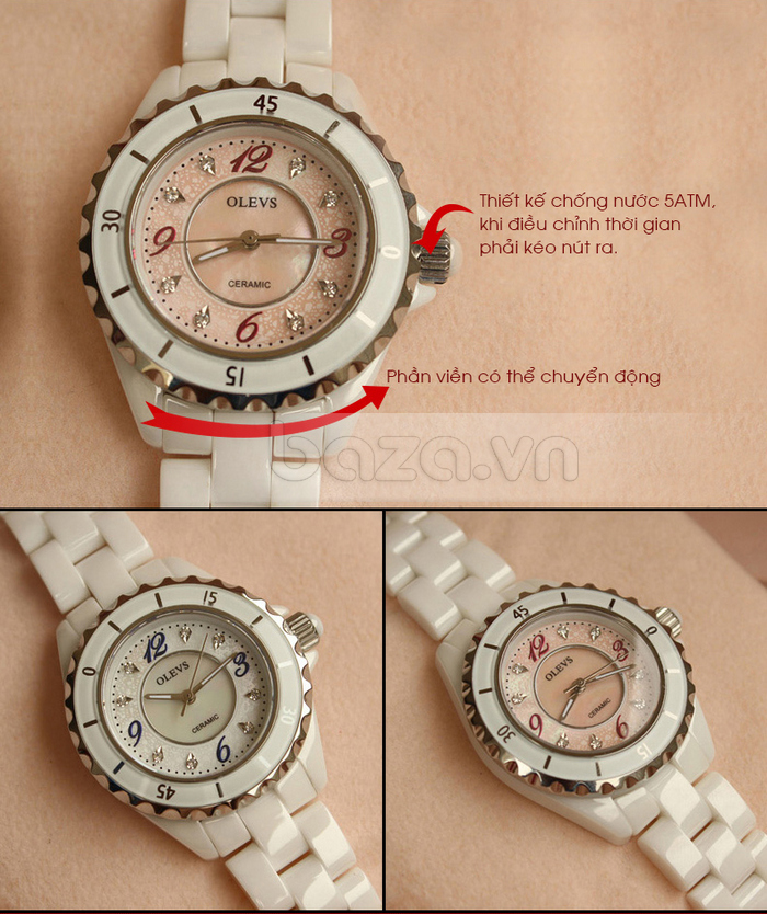 Chiếc đồng hồ nữ thiết kế độc đáo với phần viền chuyển động và mức chống nước 5ATM