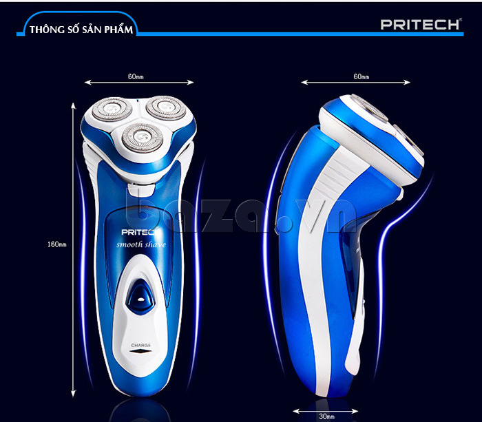 Dụng cụ cạo râu 3 đầu Pritech RSM-1278 là thiết bị chăm sóc cá nhân cho các quý ông