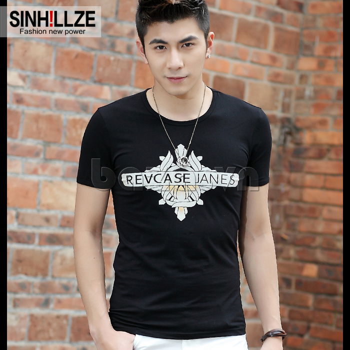 Áo T-shirt nam thời trang Sinillze 5903 màu đen sang trọng 